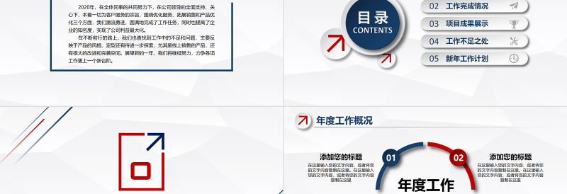 2024蓝色简约工作总结年终总结PPT