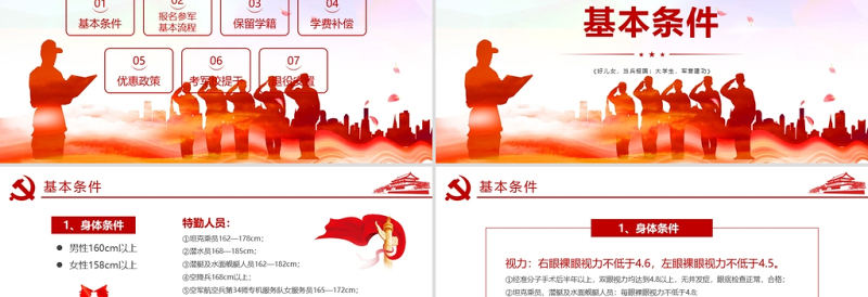 大学生征兵宣传PPT党政风好儿女当兵报国大学生军营建功部队征兵入伍宣传PPT
