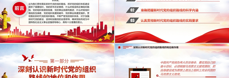 2021深刻认识把握新时代党的组织路线PPT党政风精美党的组织建设党课PPT下载