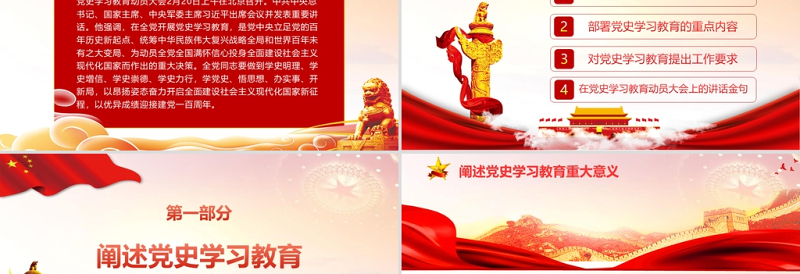 2021热烈庆祝中国共产党成立100周年PPT8090讲党史党政风精美专题党课模板