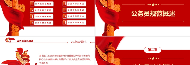 公务员行为规范PPT党政风简约风公务员行为规范教养体现素质细节决定成败专题党课PPT