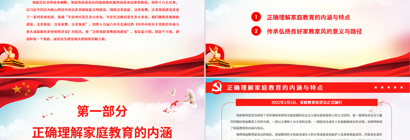 高度重视家庭家教家风建设PPT党政风党员干部深入学习《决议》专题党课PPT