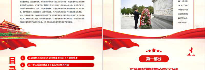 弘扬红西路军精神PPT精美质朴传承党政风基因牢记初心使命西路军精神评述课件
