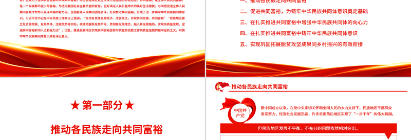 在扎实推进共同富裕中铸牢中华民族共同体意识PPT党政风精美风党员干部学习教育专题党课
