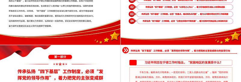2023推动“四下基层”制度在新时代焕发新光彩PPT精品风党员干部学习教育专题党课PPT