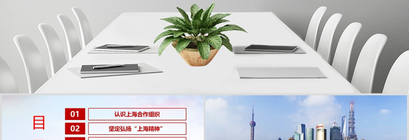 党政风简约风地域党课之弘扬上海精神上海党课演讲上海合作组织ppt模板