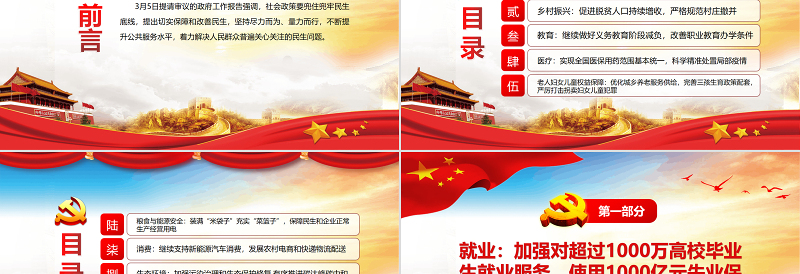 政府工作报告中的“民生清单”PPT党政风简约风2022党员干部学习教育专题党课PPT “民生清单” 2022两会 民生清单 政府工作报告五大看点 政府工作报告 两会报告 两会 聚焦两会