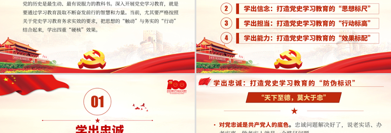 2021党史学习教育要学出四重“硬核”效果PPT中国共产党建党100周年系列专题党课PPT
