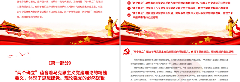 正确理解和把握“两个确立”的必然逻辑PPT党员干部深入学习两个确立的深刻内涵和重大意义专题党课PPT模板