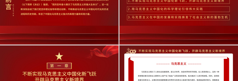 党的百年奋斗展示了马克思主义的强大生命力PPT党政风坚持理论指导和理论创新不断实现马克思主义中国化新飞跃党员辅导党课