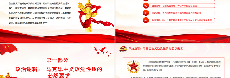 构建依规治党制度规范体系的内在逻辑PPT党政风党支部主题党日活动党课PPT模板