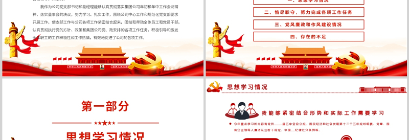 积极履职职责展现担当作为PPT党政风党支部党员干部工作总结述职报告专题党课