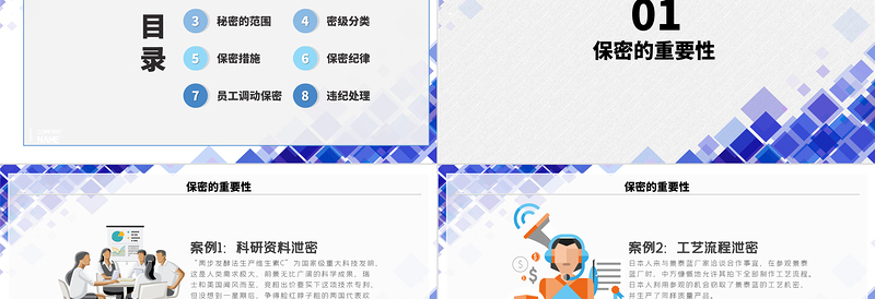 简约精美企业保密制度培训课件ppt模板