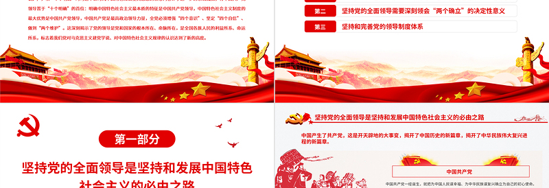 坚持党的全面领导是历史和人民的选择PPT党政风精品党员干部深入学习《决议》专题党课PPT