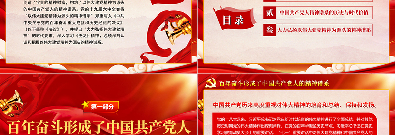 深刻理解和把握以伟大建党精神为源头的精神谱系PPT党政风精品党员干部深入学习《决议》专题党课PPT