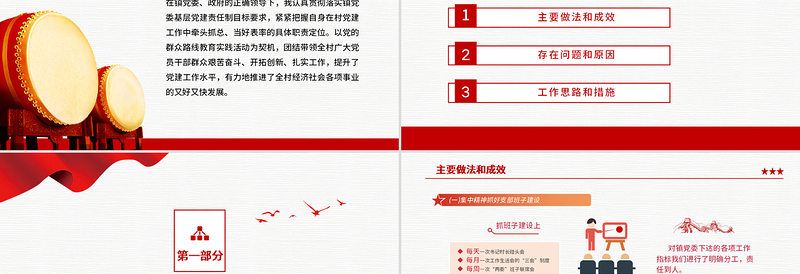 2022基层党委党支部党建工作述职PPT党政风基层党组织党支部书记党员干部党建工作述职报告专题党课PPT