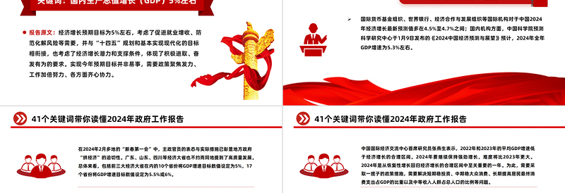 41个关键词带你读懂2024年政府工作报告PPT精品两会专题党课