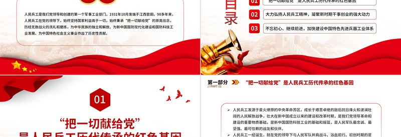 2022人民兵工精神PPT党政风党建风弘扬人民兵工精神建设先进兵工体系把一切献给党专题微党课