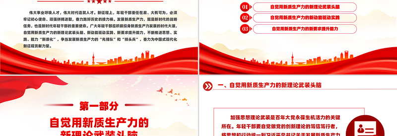 在发展新质生产力中练本领善作为PPT党政风优质新时代年轻干部党课PPT