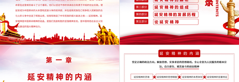 党政风简约弘扬延安精神勇担时代使命学习解读PPT