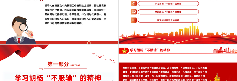 2023胡杨精神PPT党政风传承党政风基因弘扬党政风精神中国精神系列专题党史知识专题课件模板下载