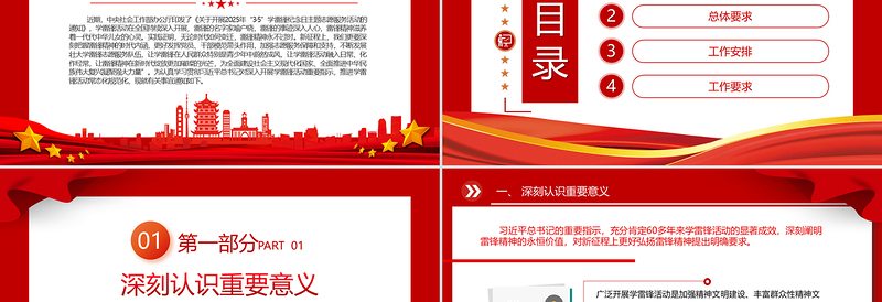 学雷锋纪念日PPT简约精美推进学雷锋志愿服务常态化规范化课件