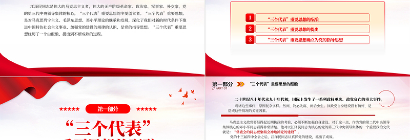 2022“三个代表”重要思想是怎样形成的PPT党政风优质风党员干部学习教育专题党课党建课件