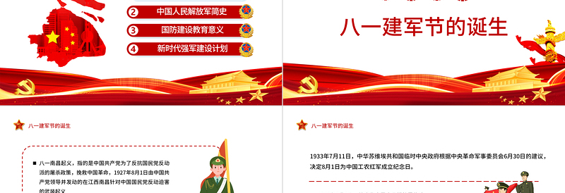 2024八一建军节献礼PPT党政风庄严热烈庆祝中国人民解放军建军97周年课件模板