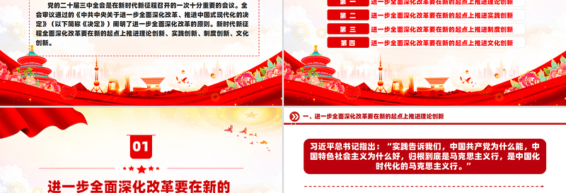进一步全面深化改革要坚持四个创新PPT党员干部学习教育党课