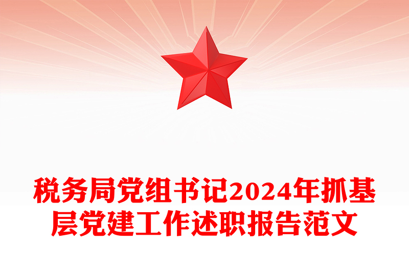 税务局党组书记2024年抓基层党建工作述职报告精选范文