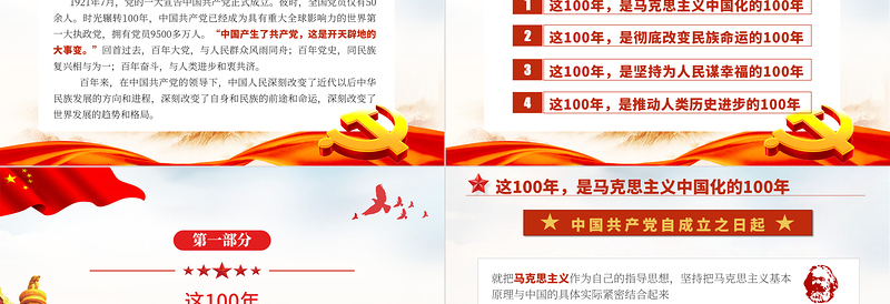 百年大党风华掠影PPT中国共产党的百年奋斗是马克思主义中国化彻底改变民族命运为人民谋幸福推动人类历史进步的100年党课PPT