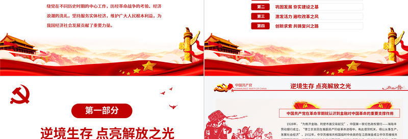 中国共产党领导下的金融发展历程PPT党政风简约金融业坚持服务实体经济维护广大人民根本利益党课PPT