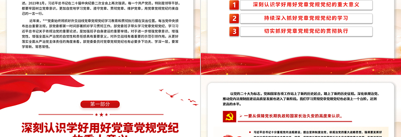 学习党章党规党纪增强纪律规矩意识PPT党员干部学习教育课件