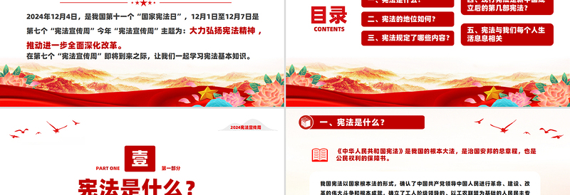 2024宪法宣传周PPT优质简约宪法知识学习课件