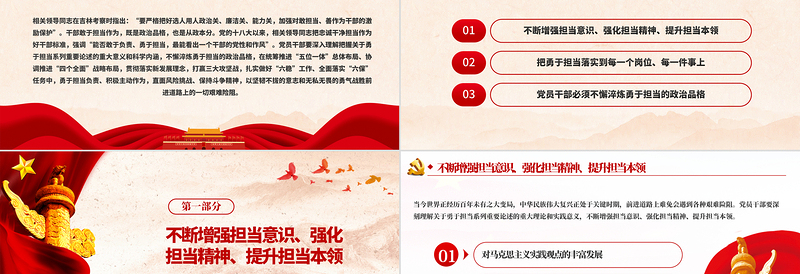 勇于担当作为提升政治品格做合格党员党课PPT模板
