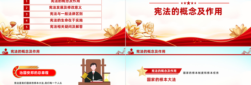 谱写新时代中国宪法实践新篇章PPT党政风精美学习解读《中华人民共和国宪法》课件模板