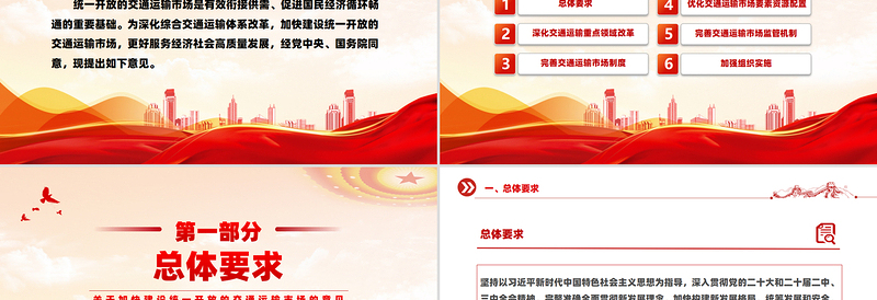 关于加快建设统一开放的交通运输市场的意见PPT