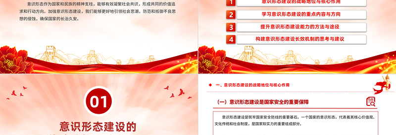 学习意识形态建设PPT党政风简约确保国家的长治久安课件