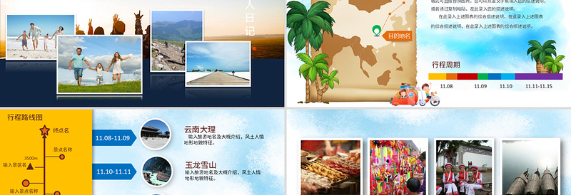 2020年清新旅游电子相册我的旅游日记PPT