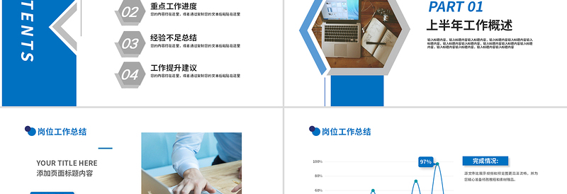 述职总结报告PPT简约风2025企业个人工作总结报告通用模板