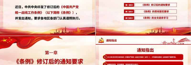 党政风简约精美党政风认真遵照执行统一战线工作条则ppt