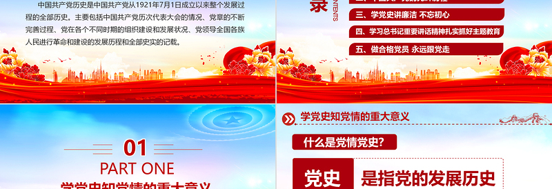 2023学党史知党情跟党走PPT建党102周年党史学习教育七一建党节专题党课PPT