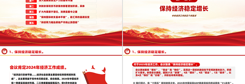 2025中央经济工作五个关键点PPT党政风政策解读课件