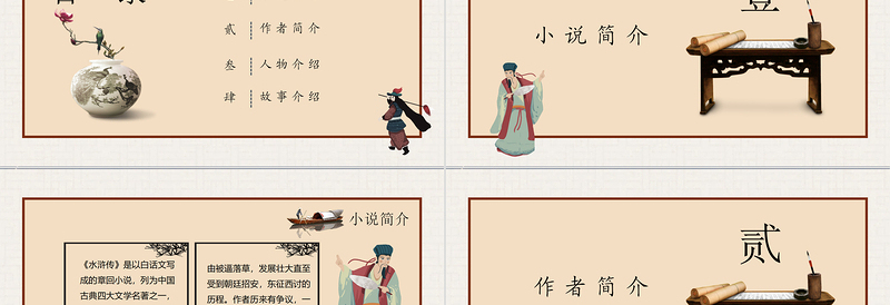中国文学四大名著水浒传人物故事介绍动态名著导读PPT