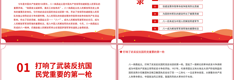 八一南昌起义PPT2021党史教育党史故事专题党课之新中国历史的重要进程PPT模板