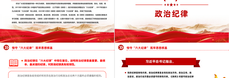 恪守“六大纪律”筑牢思想根基PPT党政风精美扎实开展党纪学习教育专栏党课PPT