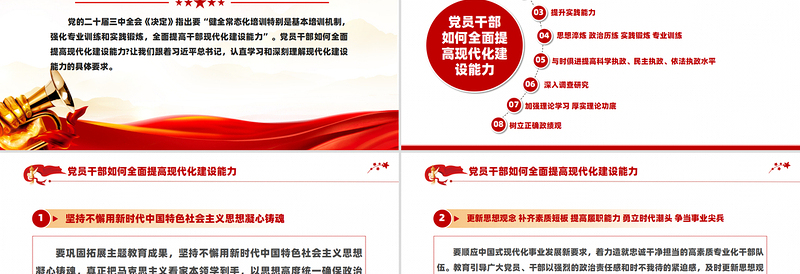 党员干部如何全面提高现代化建设能力PPT优质简约党员培训党课