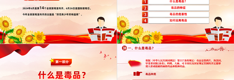 全民禁毒宣传月PPT优质时尚防范青少年药物滥用禁毒宣传课件