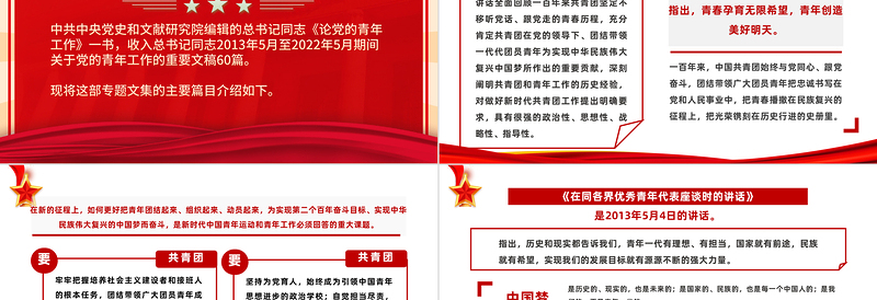 2022论党的青年工作PPT简约精美党政风论党的青年工作专题党建党课学习课件模板
