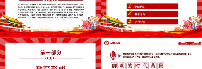 弘扬特区精神勇当新时代的“拓荒牛”PPT优质党建风科学概括了特区精神的深刻内涵专题党课PPT模板